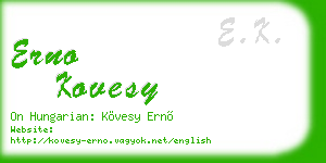 erno kovesy business card
