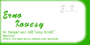 erno kovesy business card